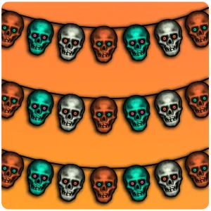 Retro Inspired Halloween Skull Heads Cutout Banner