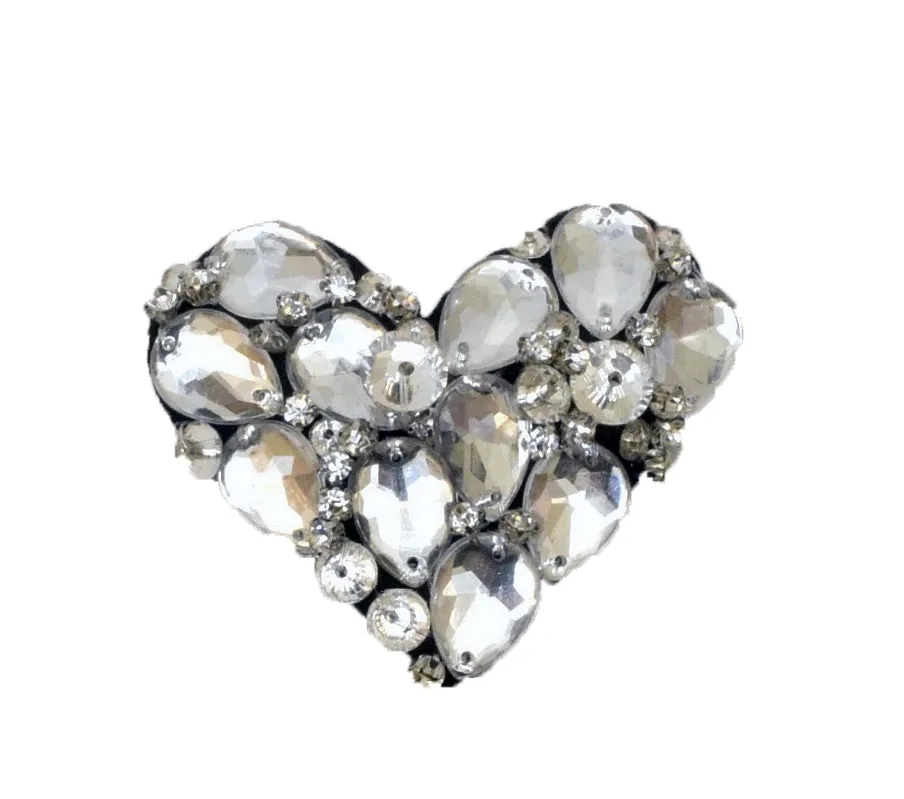 Rhinestone Chelsea Heart - Brooch