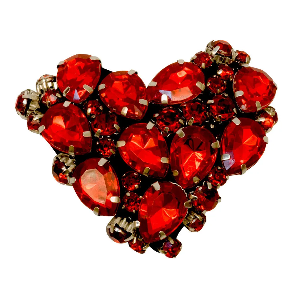 Rhinestone Chelsea Heart - Brooch