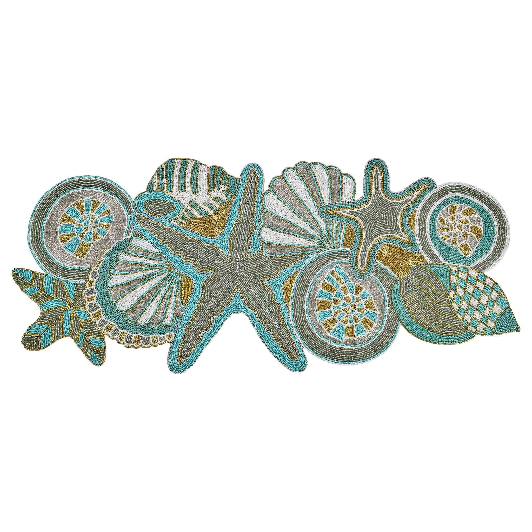 Ringo Starfish Table Setting for 4 - Teal & Gold