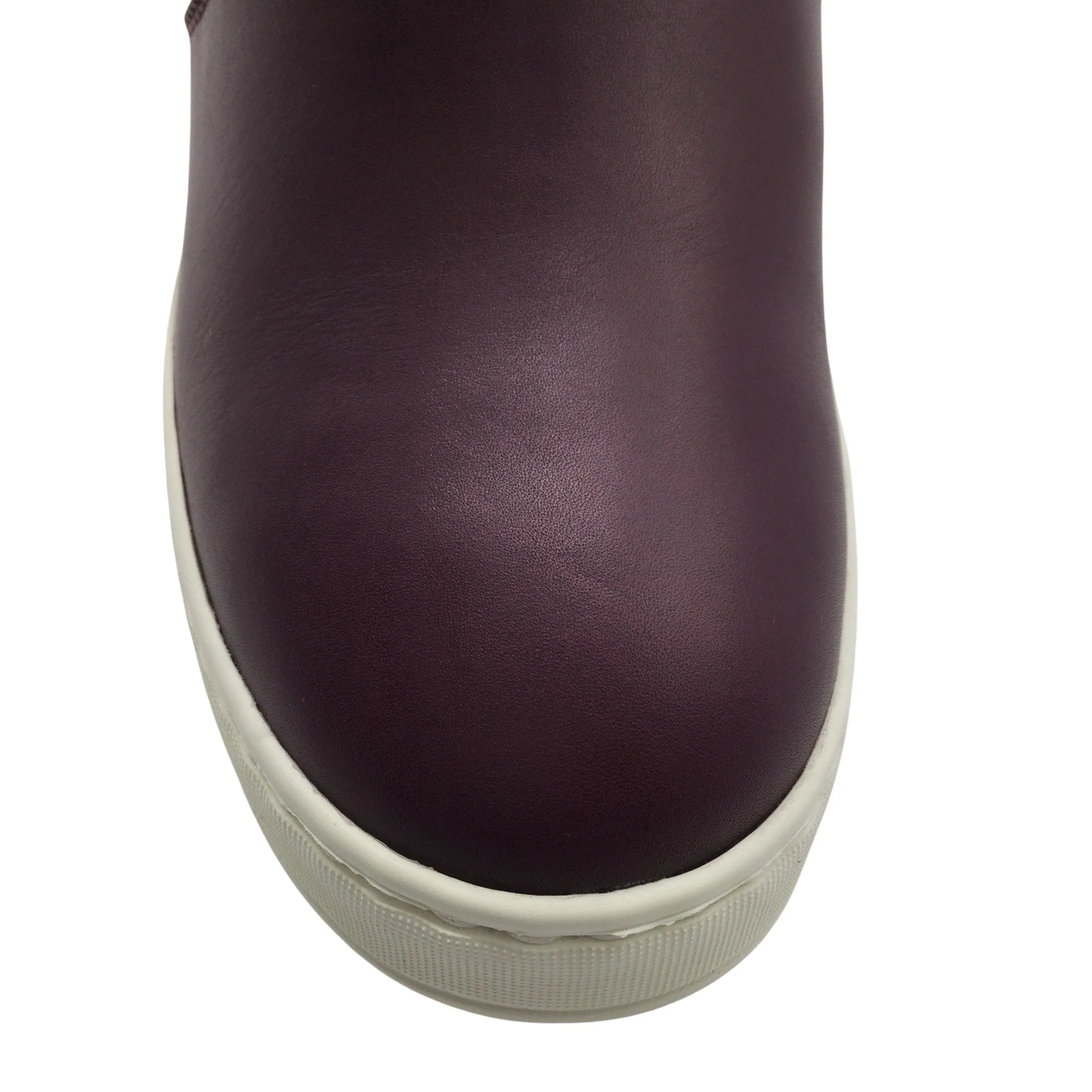 Santoni Deep Purple Leather Ankle Boots/Booties