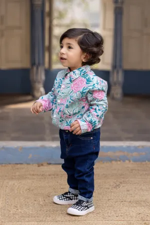 Sea Green Block Print Shirt