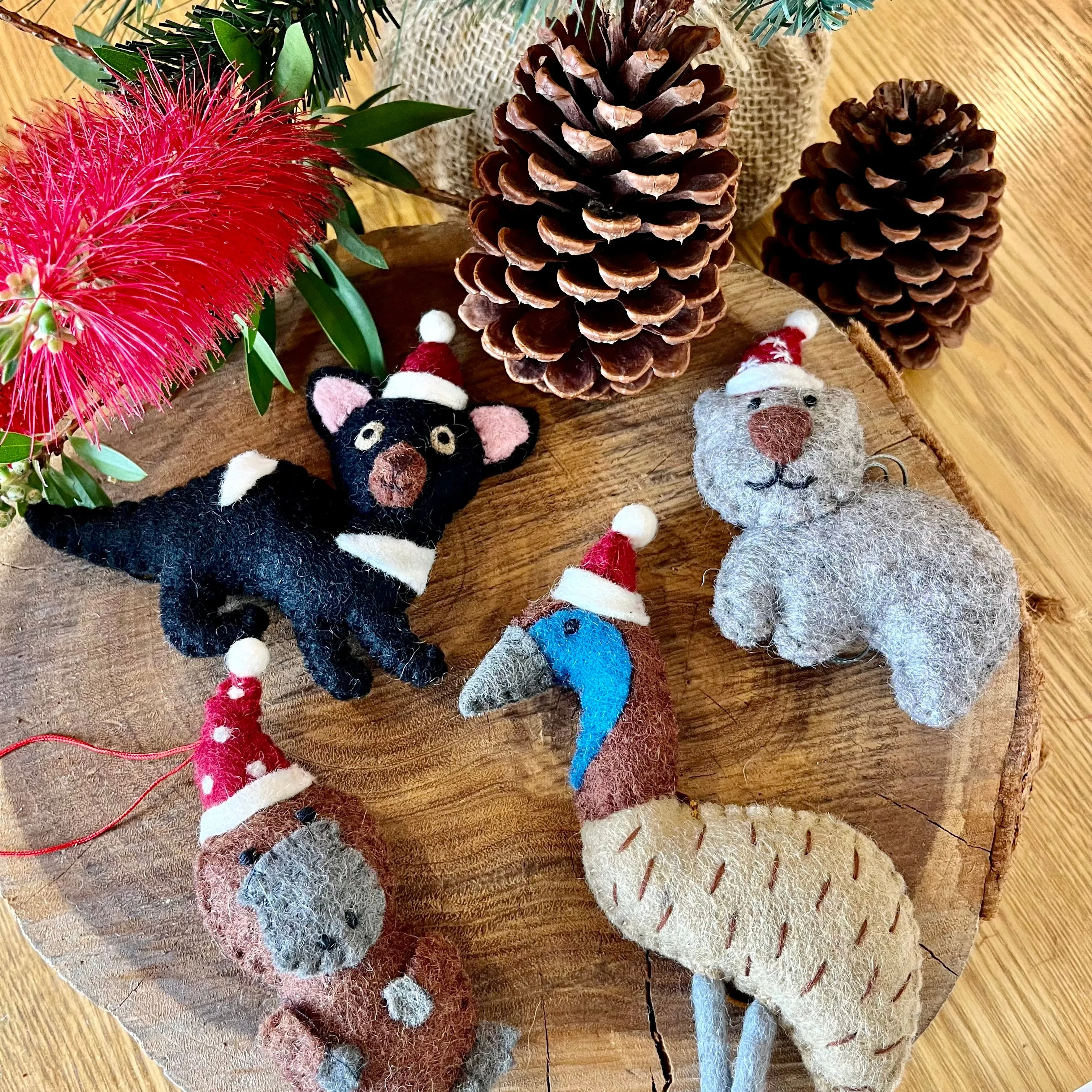 Set of 6 - Australian Animal Christmas decorations