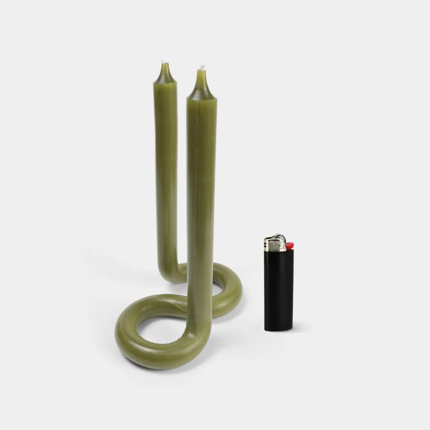 Twist Candle Sticks by Lex Pott - Olive