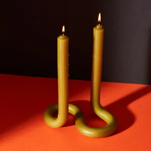 Twist Candle Sticks by Lex Pott - Olive