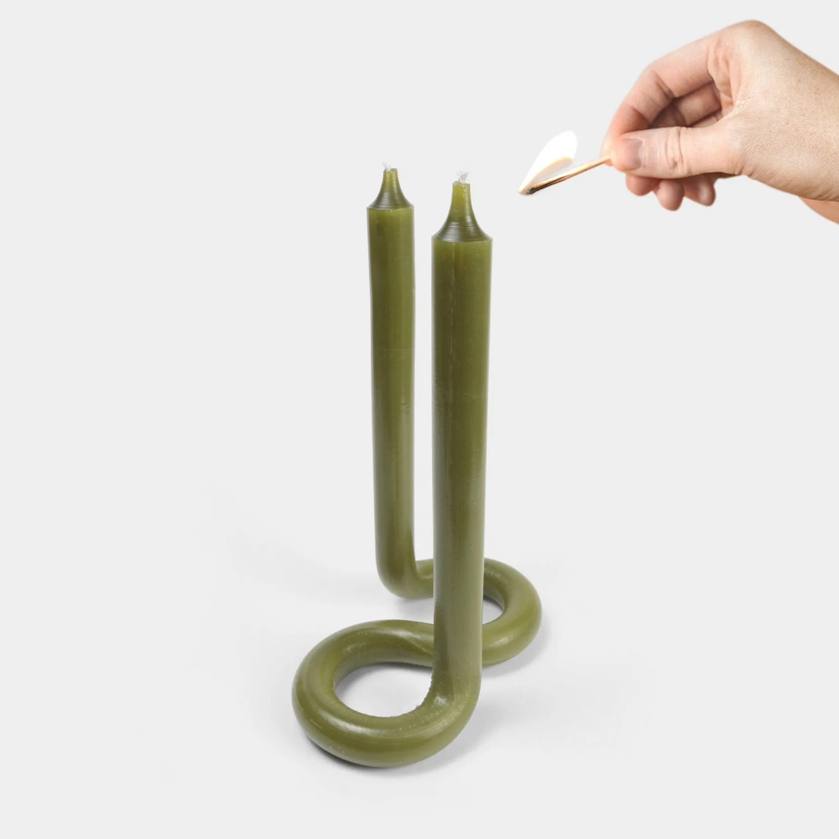 Twist Candle Sticks by Lex Pott - Olive