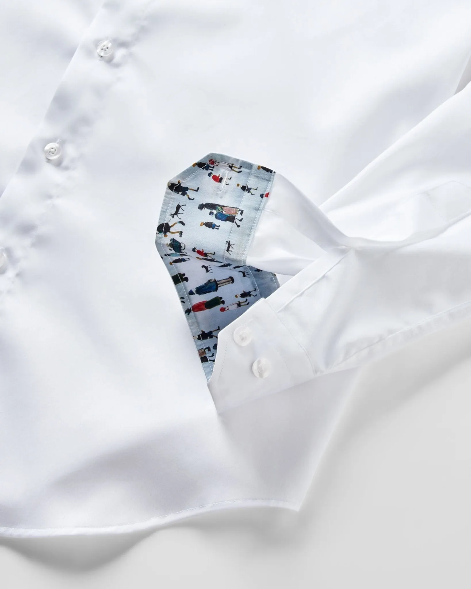 White Sateen with Lowry Blue Accents Shirt