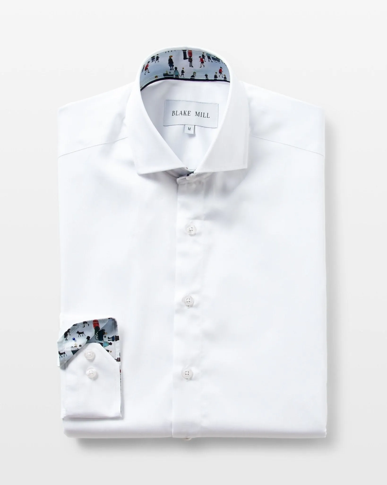 White Sateen with Lowry Blue Accents Shirt