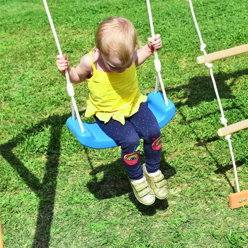 Wooden Swing Set with Slide