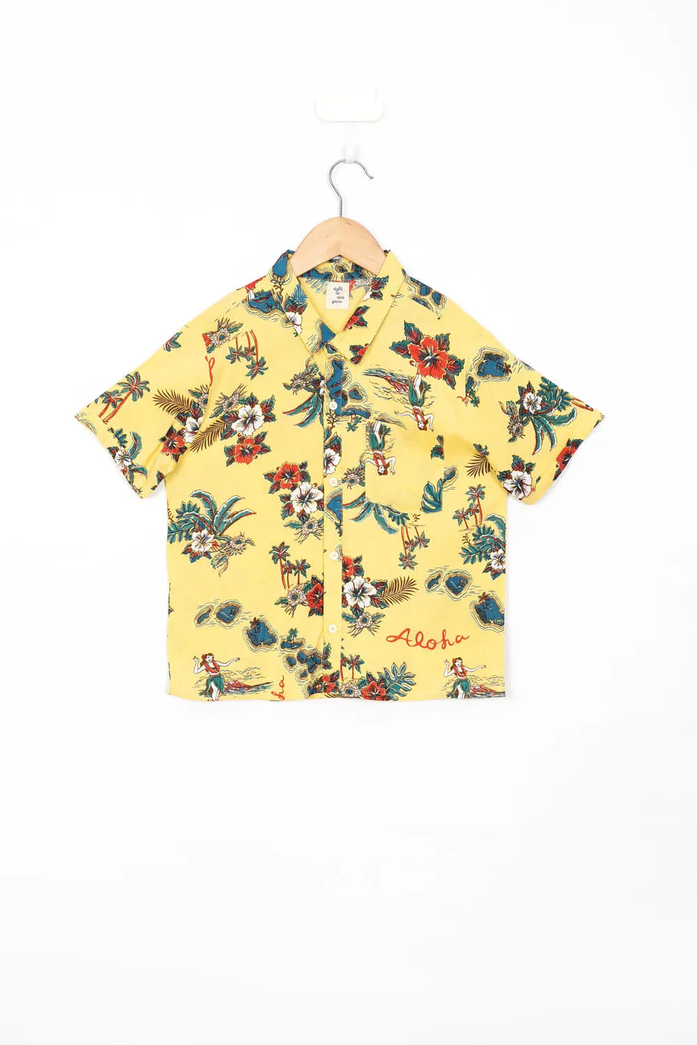 Yellow Hawaiin Print Shirt